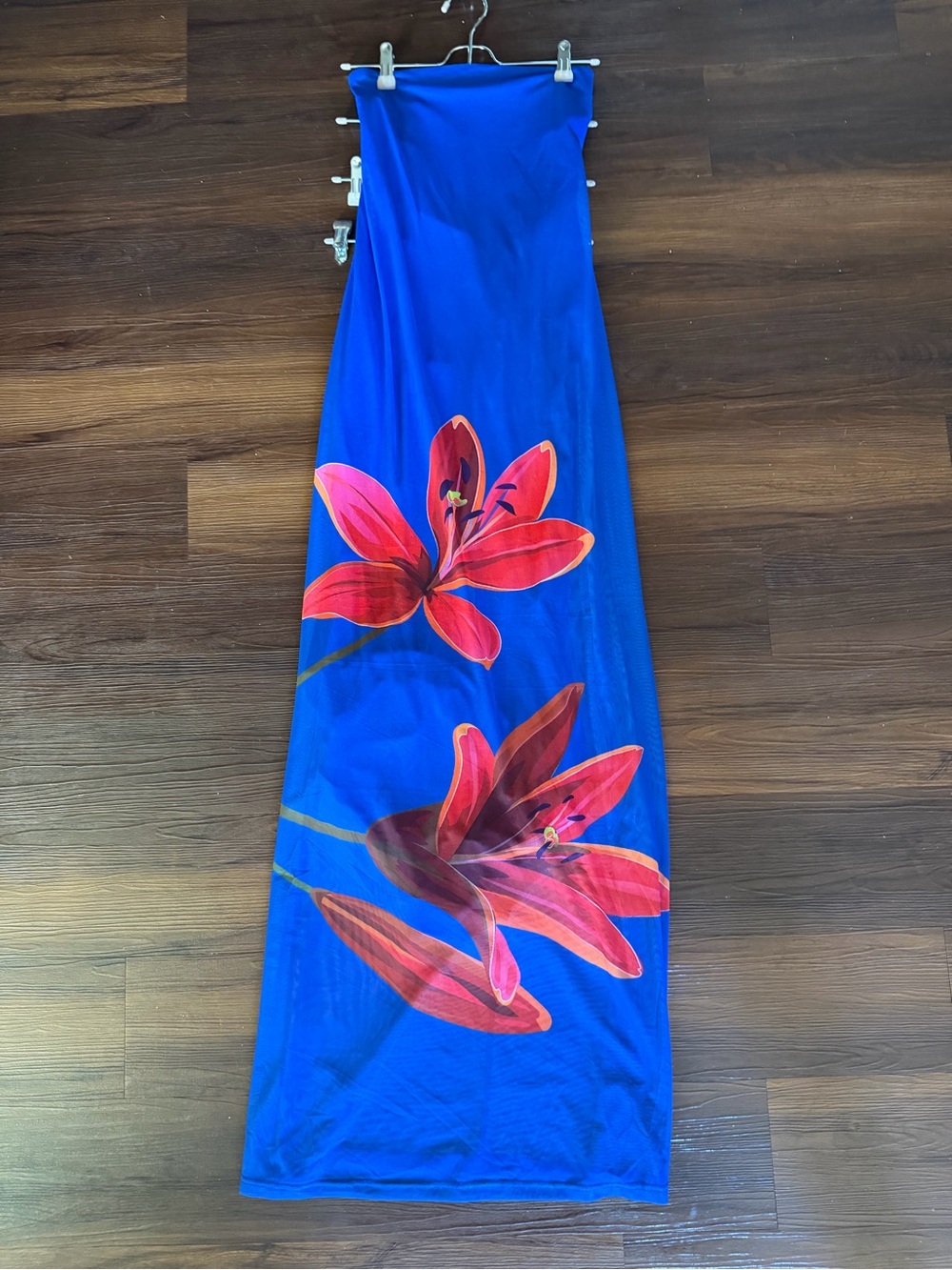 Saints & Secrets Tie Back Maxi Dress with Pink Lily Print